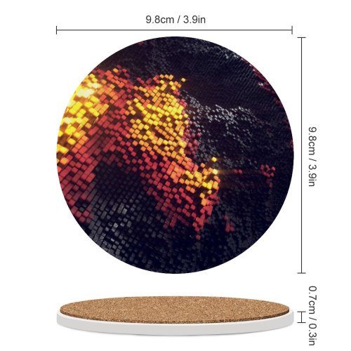 yanfind Ceramic Coasters (round) Dante Metaphor Abstract Squares Rays Bars Blocks Family Game Intellectual Educational Game Jigsaw Puzzle Toy Set