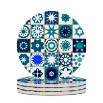 yanfind Ceramic Coasters (round) Spanish Arabic Flooring Flower Retro  Transparent Tradition Portugal Patchwork Decoration Paisley Family Game Intellectual Educational Game Jigsaw Puzzle Toy Set