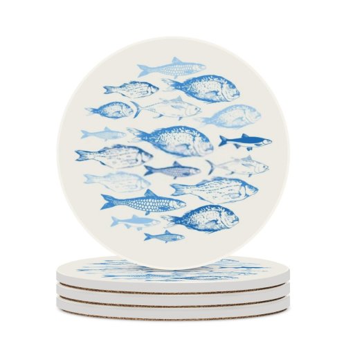 yanfind Ceramic Coasters (round) Underwater  Fins Delicacy Vitamins Raw Tasty Season Blurry Mediterranean Sink Delicious Family Game Intellectual Educational Game Jigsaw Puzzle Toy Set