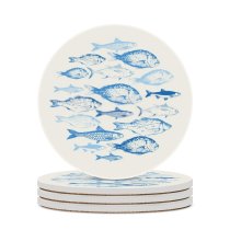 yanfind Ceramic Coasters (round) Underwater  Fins Delicacy Vitamins Raw Tasty Season Blurry Mediterranean Sink Delicious Family Game Intellectual Educational Game Jigsaw Puzzle Toy Set