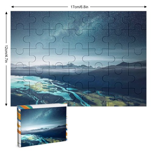 yanfind Picture Puzzle Grafixart Mountains Starry Sky Night Aerial Landscape Family Game Intellectual Educational Game Jigsaw Puzzle Toy Set