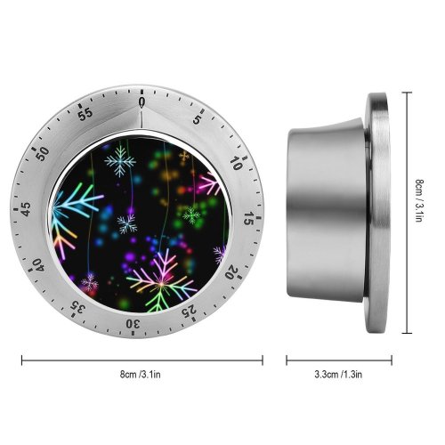 yanfind Timer Rachel Burkum Celebrations Christmas Snowflakes Winter AMOLED Colorful Bokeh 60 Minutes Mechanical Visual Timer