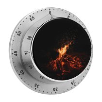 yanfind Timer Clay Banks Black Dark Bonfire Dark  Flame Night Time Burning Outdoor 60 Minutes Mechanical Visual Timer