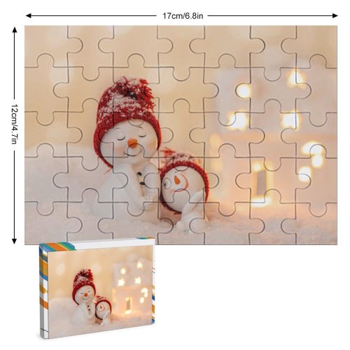yanfind Picture Puzzle Cute Snowmen Decoration Christmas Eve Happy Snow 5K Family Game Intellectual Educational Game Jigsaw Puzzle Toy Set