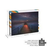 yanfind Picture Puzzle Hmetosche Wooden Pier Night Sky  Galaxy Milky Way Seascape Dark Family Game Intellectual Educational Game Jigsaw Puzzle Toy Set