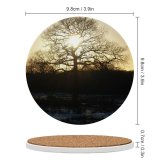 yanfind Ceramic Coasters (round) Tree  Sunset Fire Golden Light Sky Natural Landscape Sunlight Atmospheric Branch Family Game Intellectual Educational Game Jigsaw Puzzle Toy Set