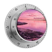 yanfind Timer Visar Neziri Sunset Scenery Lake Rocks Sky 60 Minutes Mechanical Visual Timer