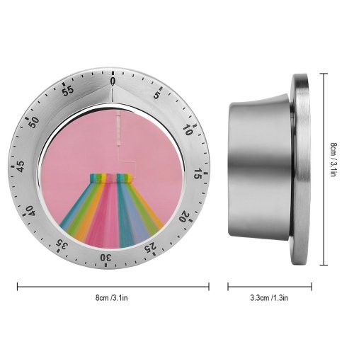 yanfind Timer Pastel Rainbow Art Space Striped Roller USA Design Vibrant 60 Minutes Mechanical Visual Timer