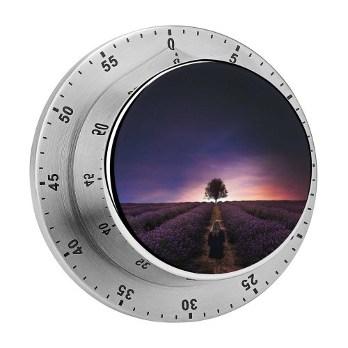 yanfind Timer Sagar Subbaiah Sunset Girl Alone Lavender Farm Fields Dawn Evening Horizon 60 Minutes Mechanical Visual Timer
