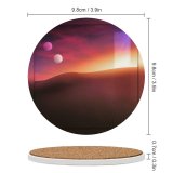 yanfind Ceramic Coasters (round) Desert Tranquility Sunset Portal Family Game Intellectual Educational Game Jigsaw Puzzle Toy Set