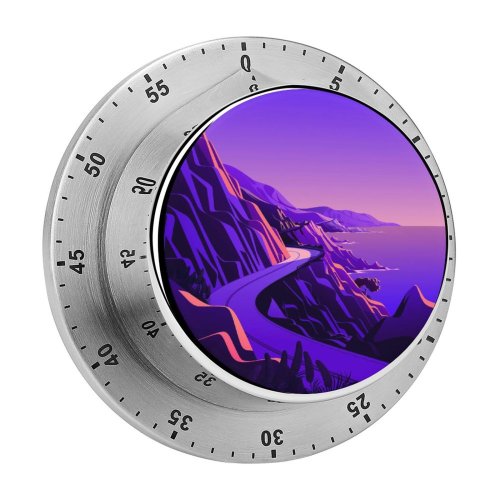 yanfind Timer Coastline  Pass Road  Sunset Scenery MacOS Big Sur IOS 60 Minutes Mechanical Visual Timer