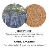 yanfind Ceramic Coasters (round) Waterfall  Resources Watercourse Vegetation Natural Landscape Family Game Intellectual Educational Game Jigsaw Puzzle Toy Set