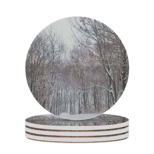 yanfind Ceramic Coasters (round) Images Land Flowers Snow Wallpapers Plant Outdoors Tree  States Winter Forest Family Game Intellectual Educational Game Jigsaw Puzzle Toy Set
