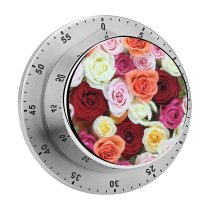 yanfind Timer Dance Yokoo Flowers Rose Colorful Floral  Beautiful 60 Minutes Mechanical Visual Timer