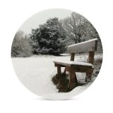 yanfind Ceramic Coasters (round) Snow  Winter Season Bench Freezing Natural Landscape Furniture Tree Table Frost Family Game Intellectual Educational Game Jigsaw Puzzle Toy Set