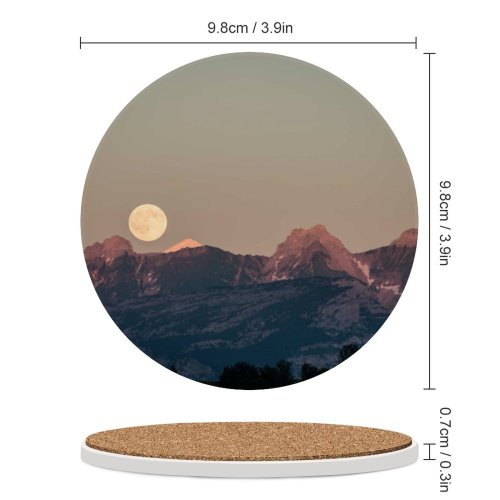 yanfind Ceramic Coasters (round) Olivier Miche Mountains  Scenic France Family Game Intellectual Educational Game Jigsaw Puzzle Toy Set