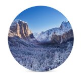 yanfind Ceramic Coasters (round) Destin Yosemite National Park Mountains Winter Sunny Landscape California Family Game Intellectual Educational Game Jigsaw Puzzle Toy Set