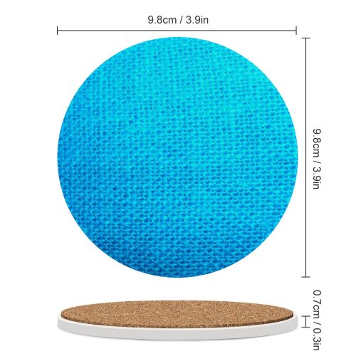 yanfind Ceramic Coasters (round) Structure Structures Texture Textures Detail Fabric Linen Weaved Aqua Turquoise Azure Family Game Intellectual Educational Game Jigsaw Puzzle Toy Set