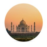 yanfind Ceramic Coasters (round) Taj Mahal India Sunset Sky Wonders Landscape Landmark Famous Place Tourist Attraction Family Game Intellectual Educational Game Jigsaw Puzzle Toy Set
