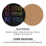 yanfind Ceramic Coasters (round) Black Dark Quotes Be You Be Love Be Proud Dark Inspirational Quotes Family Game Intellectual Educational Game Jigsaw Puzzle Toy Set