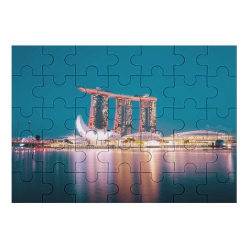 yanfind Picture Puzzle Pang Yuhao Marina Bay Sands Singapore Hour Night  City Lights Reflection Family Game Intellectual Educational Game Jigsaw Puzzle Toy Set