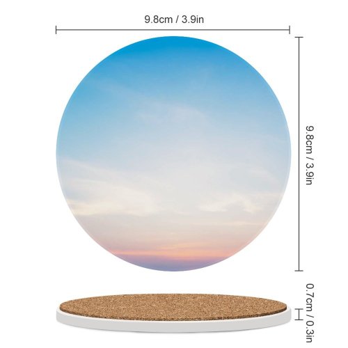 yanfind Ceramic Coasters (round) Sunrise Sky Panorama Early Morning Dawn Family Game Intellectual Educational Game Jigsaw Puzzle Toy Set