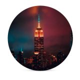 yanfind Ceramic Coasters (round) Luca Bravo Empire State Building Manhattan York City  Night Cityscape City Family Game Intellectual Educational Game Jigsaw Puzzle Toy Set