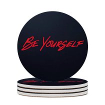 yanfind Ceramic Coasters (round) Black Dark Quotes Be Yourself Be You Inspirational Quotes Dark Typography Family Game Intellectual Educational Game Jigsaw Puzzle Toy Set