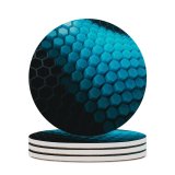 yanfind Ceramic Coasters (round) Dante Metaphor Abstract Hexagons Patterns Cyan Blocks Family Game Intellectual Educational Game Jigsaw Puzzle Toy Set