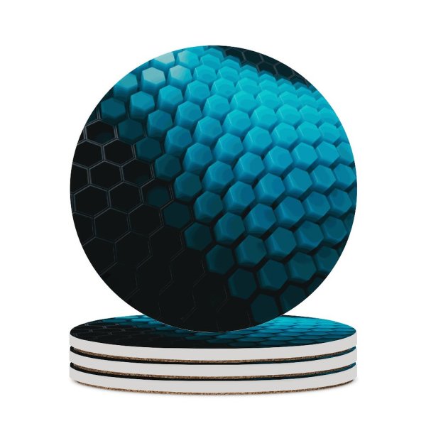 yanfind Ceramic Coasters (round) Dante Metaphor Abstract Hexagons Patterns Cyan Blocks Family Game Intellectual Educational Game Jigsaw Puzzle Toy Set