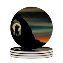 yanfind Ceramic Coasters (round) Dorothe Love Couple Lovers Romantic Silhouette  Kissing Family Game Intellectual Educational Game Jigsaw Puzzle Toy Set