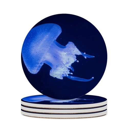 yanfind Ceramic Coasters (round) William Warby Jellyfish Underwater Glowing Family Game Intellectual Educational Game Jigsaw Puzzle Toy Set