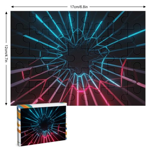 yanfind Picture Puzzle Abstract Electric Neon Colorful Dark Lighting Family Game Intellectual Educational Game Jigsaw Puzzle Toy Set