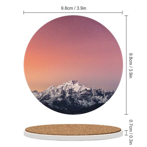 yanfind Ceramic Coasters (round) Marek Piwnicki Alps Mountains  Range Italy Sky Starry Sky Snow Covered Family Game Intellectual Educational Game Jigsaw Puzzle Toy Set