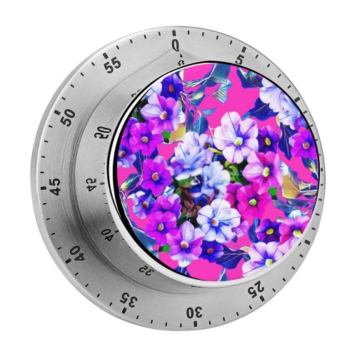 yanfind Timer Abstract Stylized Ornamental Garden Wash Ecology Colorful  Seamless Summer Paradise Vintage 60 Minutes Mechanical Visual Timer
