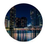 yanfind Ceramic Coasters (round) Carsten Heyer City Rotterdam Netherlands Nightscape Cityscape Reflection Night Lights Skyscrapers Family Game Intellectual Educational Game Jigsaw Puzzle Toy Set