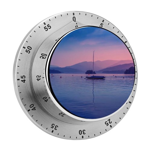 yanfind Timer Jonny Gios Windemere Lake Boat Bowness Bay Dawn Evening Mountains Colorful Sky 60 Minutes Mechanical Visual Timer