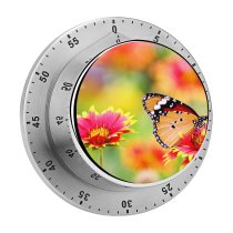 yanfind Timer Flowers Butterfly Pollen Flower Garden Bokeh Bloom 60 Minutes Mechanical Visual Timer