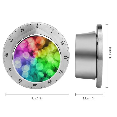 yanfind Timer Barbara Lane Bokeh Colorful Lights Rainbow 60 Minutes Mechanical Visual Timer