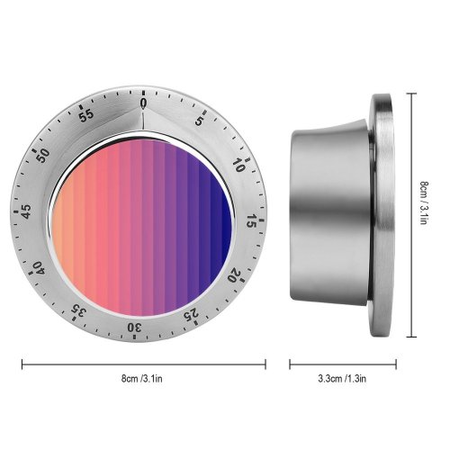 yanfind Timer Magenta Simplicity Striped Sunset Purple Row Blank  Fashionable Lighting Neon Motion 60 Minutes Mechanical Visual Timer