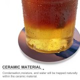 yanfind Ceramic Coasters (round)  Sunrise Foggy Lake Reflection Dawn Family Game Intellectual Educational Game Jigsaw Puzzle Toy Set