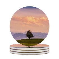 yanfind Ceramic Coasters (round) Dominic Kamp Solitude Tree Meadow Landscape Cloudy Sky Mountains Family Game Intellectual Educational Game Jigsaw Puzzle Toy Set
