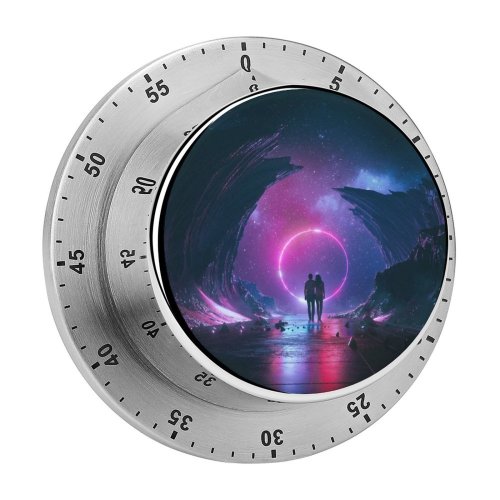 yanfind Timer Beeple Love Couple Dream Neon Starry Sky Rocks Silhouette Colorful 60 Minutes Mechanical Visual Timer