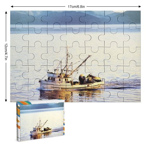 yanfind Picture Puzzle Morning Ocean Pacific Digitally Salmon Ketchikan Painterly Trawler Effects Alaska Space Boat Family Game Intellectual Educational Game Jigsaw Puzzle Toy Set