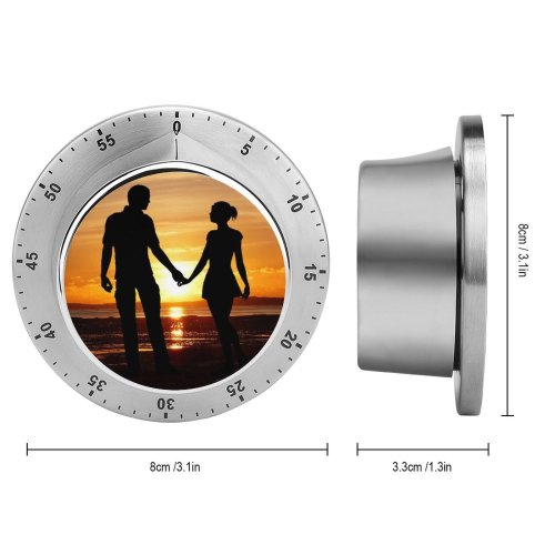 yanfind Timer Love Couple Beach Romantic Silhouette Sunset Seascape Together 60 Minutes Mechanical Visual Timer