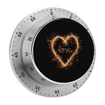 yanfind Timer Black Dark Love Love Heart Sparkles Night Letters 60 Minutes Mechanical Visual Timer