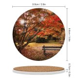 yanfind Ceramic Coasters (round) William Warby Maple Trees Autumn Leaves Wooden Bench Beautiful Scenery Family Game Intellectual Educational Game Jigsaw Puzzle Toy Set