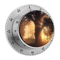 yanfind Timer Country Fog Clouds Scenic Early Silhouette Picturesque Colorful Misty Riverbank 60 Minutes Mechanical Visual Timer