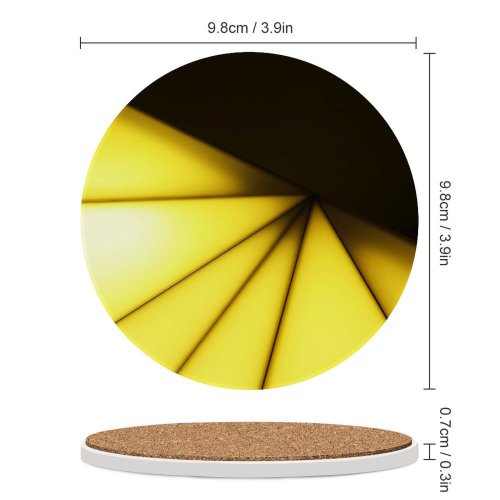 yanfind Ceramic Coasters (round) Triangles Light Soft Pyramides Art Abstract Playing Tints Shades Family Game Intellectual Educational Game Jigsaw Puzzle Toy Set