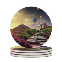 yanfind Ceramic Coasters (round) Mirolim Mirsolixov Deer Hot  Balloons Sunrise Landscape Stone Staircase Family Game Intellectual Educational Game Jigsaw Puzzle Toy Set